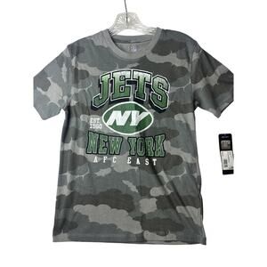 NFL TEAM APPAREL SHIRT YOUTH NEW YORK JETS TEAM CAMO SIZE Medium 10/12